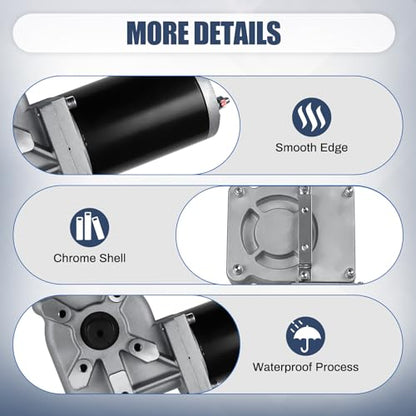600W 60:1 0.8HP Electric Tarp Motor for Dump Trucks up to 28' Length, Universal Tipper Truck Canopy Motor for Dump Truck Tarp System with Chrome Housing Cover- 12V DC, 60RPM(+/-6RPM)- 5 Years Warranty - size: 600w 60:1