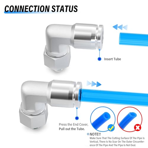 TAILONZ PNEUMATIC 304 Stainless Steel Male Elbow 4MM Tube OD x M5 Thread Push to Connect Fittings PL4-M5 (Pack of 5) - size: 4mm OD M5