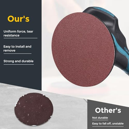 HARFINGTON 50 Pcs 2 Inch Sanding Discs 60 Grit Red Aluminum Oxide - size: 2 Inch(60 Grit)