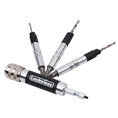 Luckyway 4-Piece Countersink Drill Bit Set #6, #8, #10 for Wood