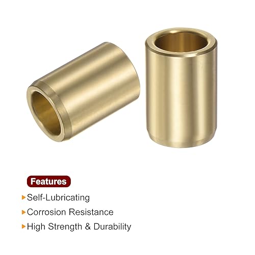 HARFINGTON 2pcs Sleeve Bearings 5/8" Bore 7/8" OD 1-1/4" Length Wrapped Oilless Bushings Brass Alloy for Transmission Conveyor Systems - size: 5/8" x 7/8" x 1-1/4"