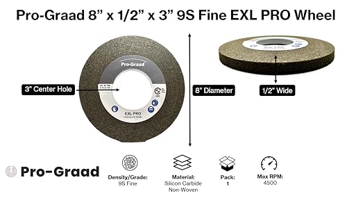 EXL PRO Deburring Wheel 8" x 1/2" x 3", 9S Fine, 94907 - style: 8" x 1/2" x 3" 9S Fine