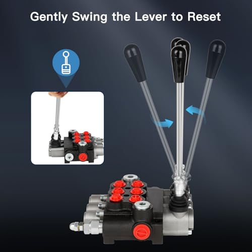 Hydraulic Flow Control Valve, 3 Spool 11 GPM G Ports Hydraulic Directional Control Valves Adjustable Relief Double Acting Parallel Center Tractor Loader W/Small Tractors/Tanks Loaders Log Splitters - size: 3 Spool 11 GPM