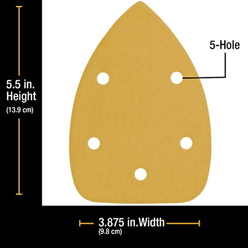 Dura-Gold Mouse Detail Sander Sandpaper Sanding Sheets, 5 Hole, 400 Grit - size: 400-Grit