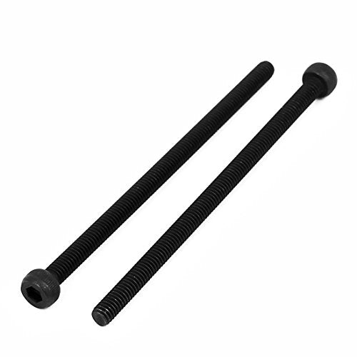 uxcell M4x75mm Fully Thread Hex Socket Head Knurled Cap Screw Bolt Black 5pcs - size: M4 x 75mm
