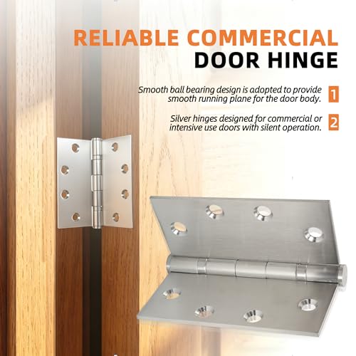 6-Pack 4.5 inch X 4.5 inch Heavy Duty Commercial Door Hinge Thickened