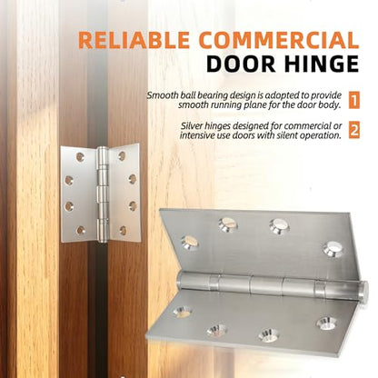 6-Pack 4.5 inch X 4.5 inch Heavy Duty Commercial Door Hinge Thickened