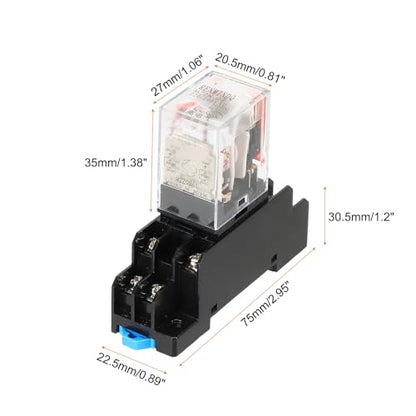 MECCANIXITY 2 Set AC220V/240V Electromagnetic Relay 8-Pin 5A DPDT 2NO 2NC