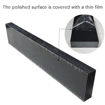 High-Density Polyethylene (HDPE) Plastic Block 1" x 3" x 12",HDPE Plastic Tapping Block for Machining,Home Improvements,DIY Projects (Black) - color: Black, size: 1" x 3" x 12"