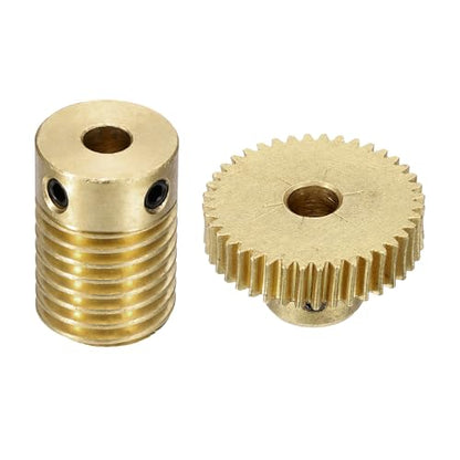 uxcell Worm Gear Set 40T 0.5 Module 1:40 Reduction Rate - size: Gear-5mm, Rod-4mm Bore, style: 0.5M-40T