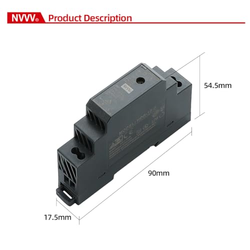 HDR-15-5 Ultra Slim Step-Shape 1SU DIN Rail Power Supply, 5Volt 2.4Amp 12Watt - size: 5V 2.4A