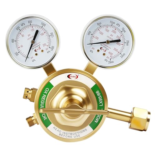 CDL LX95 Extra Heavy Duty Oxygen Regulator CGA540,Forged Brass - size: Extra Heavy Duty, style: Oxygen