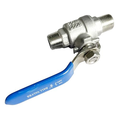3/8 inch Male to Male Thread Ball Valve 304 Stainless Steel Full Port NPT Thread Ball Valves WOG1000 - size: 3/8 Inch