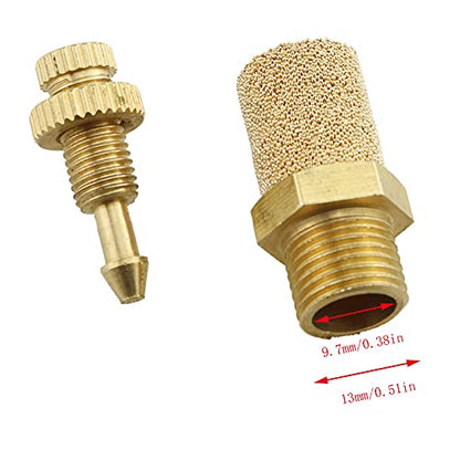 E-outstanding 5Pcs Solenoid valve copper muffler Pneumatic Muffler Silencer Adjustable 1/4 inch Threaded Air Filter Flow Speed Controller Muffler Fitting