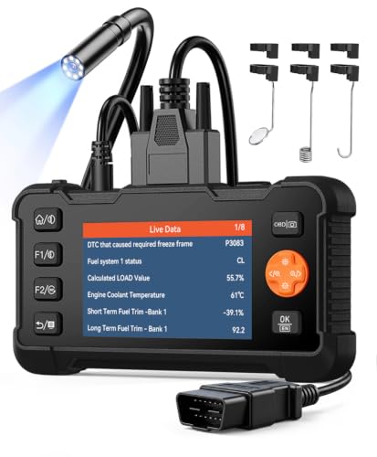 2-in-1 Enhanced OBD2 Scanner & Endoscope Camera with Light, 1080P