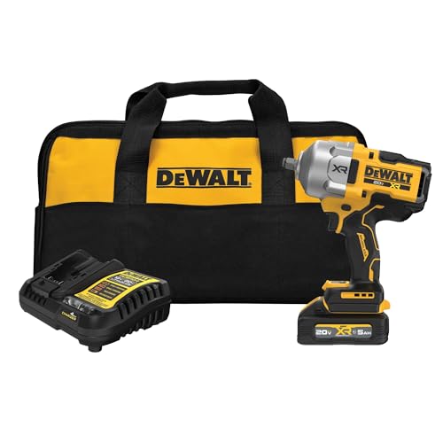 DEWALT 20V MAX XR 1/2 Inch Cordless Impact Wrench Kit with Hog Ring Anvil, Battery and Charger Included (DCF961GP1) - style: Kit with Battery
