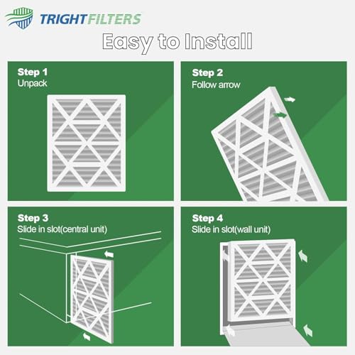 TRIGHTFILTERS 20x20x1 Air Filter 2 Pack, MERV 8 Filter Replacement - size: 20x20x1-2pack