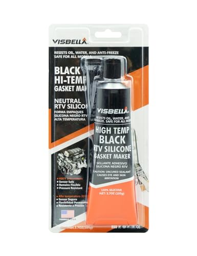 Visbella High Temperature RTV Silicone Gasket Maker, Sealed Oil Resistant Waterproof Quick Dry Liquid for Bonding Internal Combustion, Steam Turbines, Automotive Engine Parts 3.7OZ (Black) - color: Black