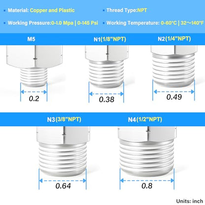 TAILONZ PNEUMATIC Elbow and Straight Combination 1/2 Inch Tube OD x 1/2 Inch NPT Thread Push to Connect Fittings PC-1/2-N4+PL-1/2-N4(Pack of 12) - size: 1/2"OD x 1/2"NPT