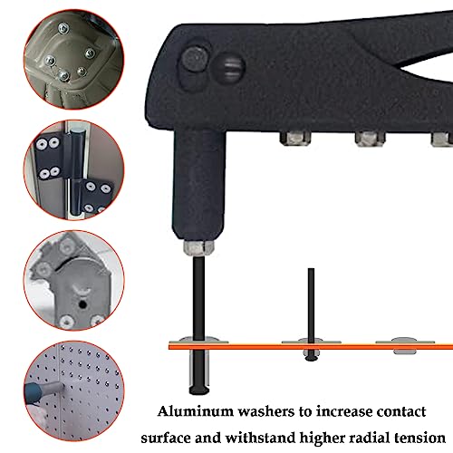 50 sets Aluminum Blind Rivets with Aluminum Backup Pop Rivets Washers