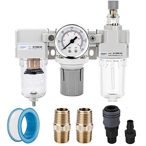 NANPU 1/4" NPT Air Filter, Regulator & Lubricator (FRL) Combo - size: 1/4" NPT