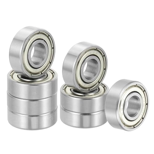 uxcell 8 Pack 696ZZ Deep Groove Ball Bearings, 6x15x5mm Chrome Steel Double Shield Bearing for Electric Motor, Home Appliances, Garden Machinery, (ABEC5) - size: 696ZZ