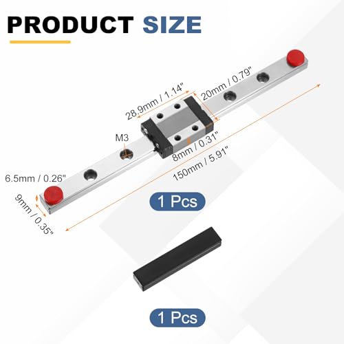 uxcell MGN9 150mm Linear Sliding Rail Guide Linear Motion Guideway - size: 150mm