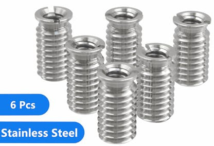 Stainless Steel 1/4"-20 Female to 3/8"-16 Male Convert Screw Adapter (6pcs, 18.5mm) - color: 6pcs, size: 18.5mm