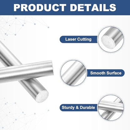 uxcell 10Pcs Round Steel Rods, 4.2mm x 100mm High Speed Steel (HSS) Aluminium Rod Steel Bar for Shaft Gear Drill Lathes Boring Machine - size: 4.2mm x 100mm
