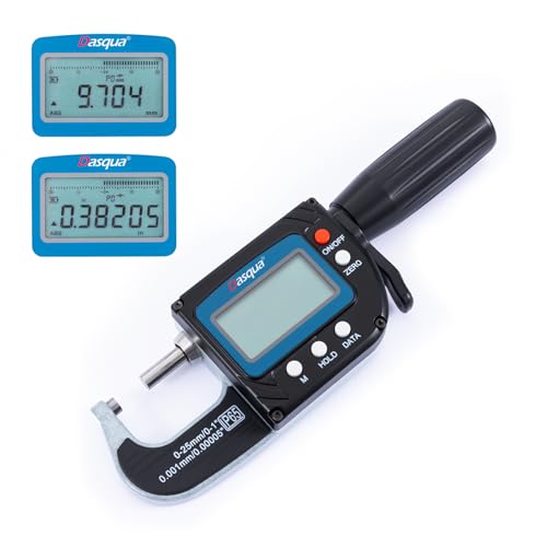 Dasqua IP65 High Precision Digital Outside Micrometer 0-1"/25mm, Industrial Level Measuring Tools for Professionals, Accuracy 0.002mm - color: Extreme Accuracy Digital, size: 0-1"