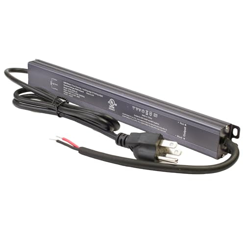 60W Triac Dimmable Driver, 2 Pack 110v AC to 24v DC Transformer Linear Style UL Listed for LED Strip Light Compatible with Lutron Leviton Constant Voltage