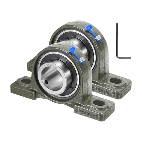 uxcell 2 Pcs UCP209-26 Pillow Block Bearings 1-5/8 inch Bore Self Alignment, Solid Cast Iron Base Mounted Chrome Steel Bearings - size: UCP209-26