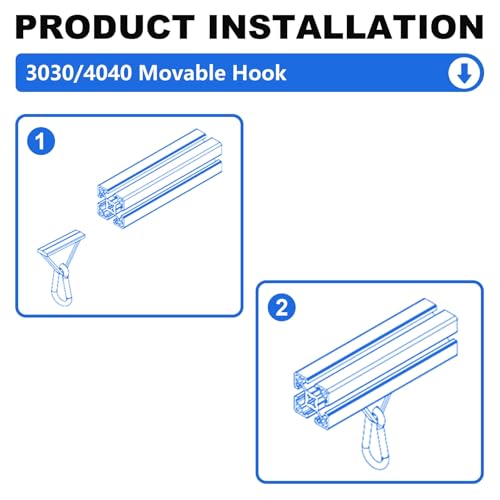 12 Pack 3030/4040 Extrusion Sliding Hook Silver - color: Silver, size: 30/40-Sliding Hook