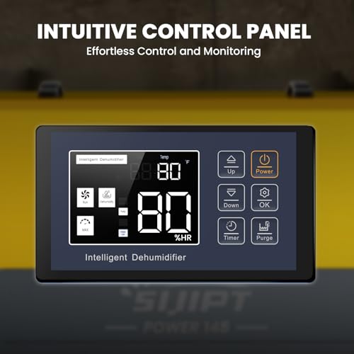 145 Pints Commercial Crawl Space Dehumidifier for Basement w/Pump & Drain - color: Yellow