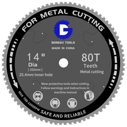 14 in Metal Circular chop Saw Blade for Evolution Saw Carbide Cutting Blade - size: 14inch-80T