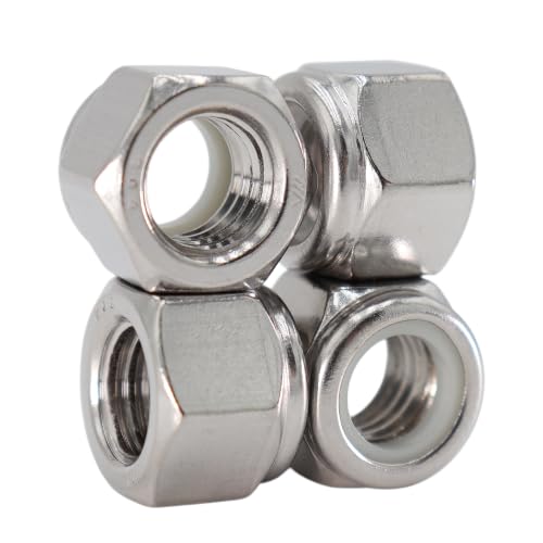 1/2-13 Lock Nut, 10Pcs 304 Stainless Steel Nylock Insert Locking Nuts - size: 1/2"-13 (10 pcs)
