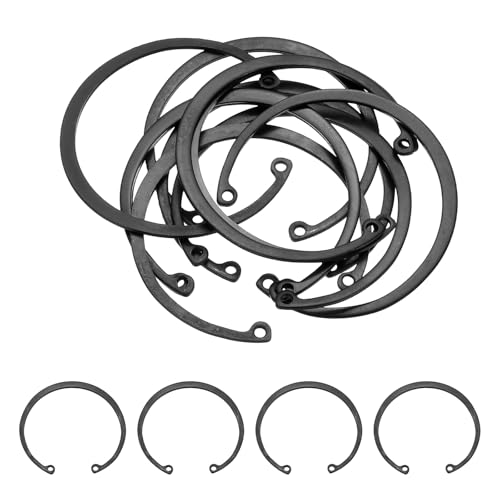 uxcell 10Pcs 2-7/16" (62mm) Internal Retaining Ring Circlip, 65 Mn Spring Steel Internal Circlip Snap Rings C-Clips for Grooved Shafts Studs, Black - size: 2-7/16"(62mm)