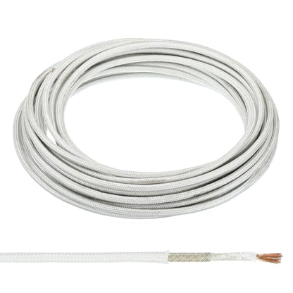 PATIKIL 16.4Ft 13AWG High Temperature Wire, -60-350 Degrees Celsius Mica Glass Fiber Electronic Wire Insulated Heat Resistant Electronical Flexible Cable for Lamp Boiler Heater, White - size: 13AWG