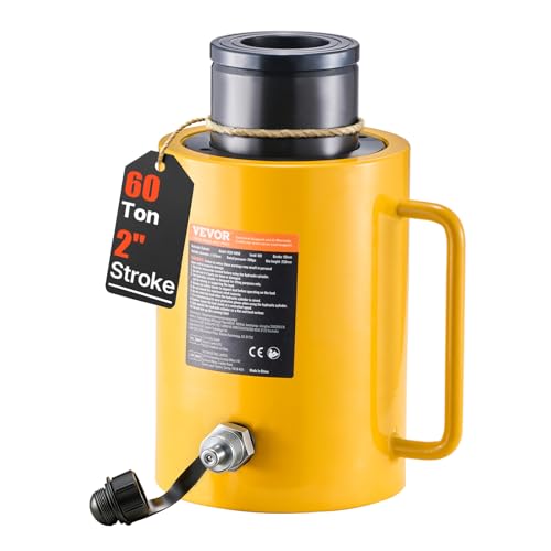 Vevor 60T 2 Inch Hydraulic Cylinder Jack Hollow Single Acting Hydraulic Ram Cylinder 50mm Hydraulic Lifting Cylinders for Riggers Fabricators (60T 2 Inch Hollow): Industrial & Scientific