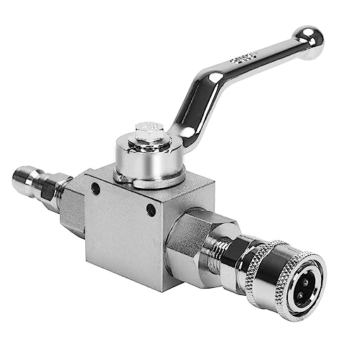 DERNORD High Pressure Ball Valve Kit 1/4 Inch Quick Connect for Power Washer Hose, 4500 PSI (1/4'') - size: 1/4 Inch