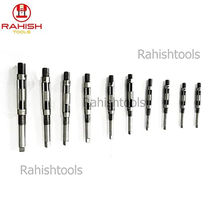 Adjustable Hand Reamer Tool H4 to H14 Sizes - 15/32" to 1-1/2” Reaming Tool for Precise Hole Finishing with 6 Carbon Steel Blades - Hand Tools Reamers for Metal & Wood - 11.90mm - 38.10mm - size: H4 to H14 - 11Pcs