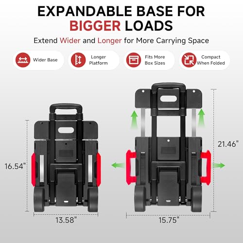 Folding Hand Truck Dolly, 220 lb Portable Utility Cart