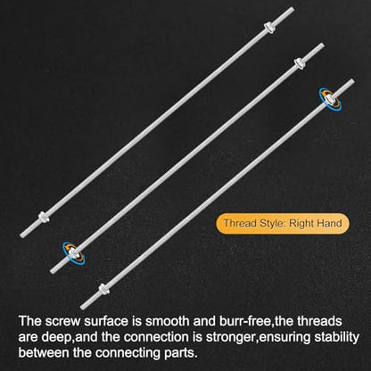 M METERXITY 6Pcs Fully Threaded Rod M4x300mm Right Hand Thread Bar Studs - size: M4x300mm