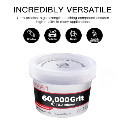 Diamond Paste Polishing Compound, 60,000 Grit, 50 G/1.76 Oz, Mirror Finish - size: 60,000Grit, style: 1.78 oz (50g)