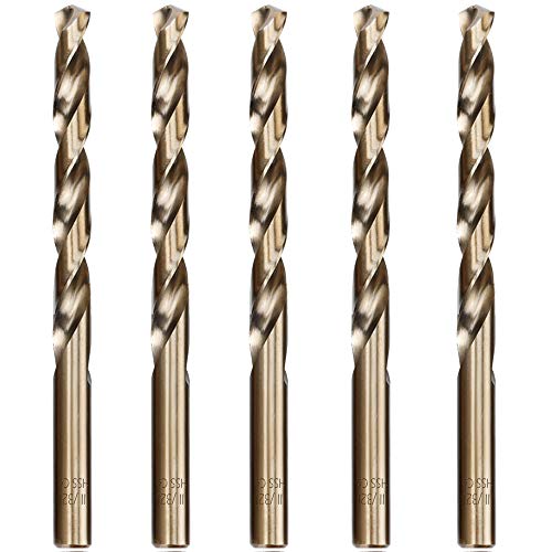 11/32" M35 Cobalt HSS Twist Drill Bit Set, 5-Pc for Hard Metal - style: 11/32"(5pcs)
