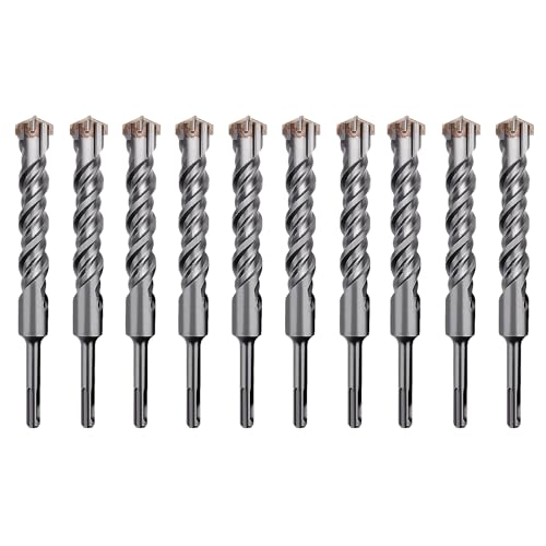 10 Pack 15/32" x 6.3" SDS Plus Rotary Hammer Bit, Concrete Drill Bits - size: 15/32 inch - 10 PACK
