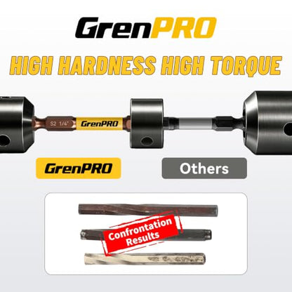 GRENPRO 2.5" Allen Wrench Drill Bit Set, 21-Piece Metric & SAE Hex Bits Set - color: Yellow
