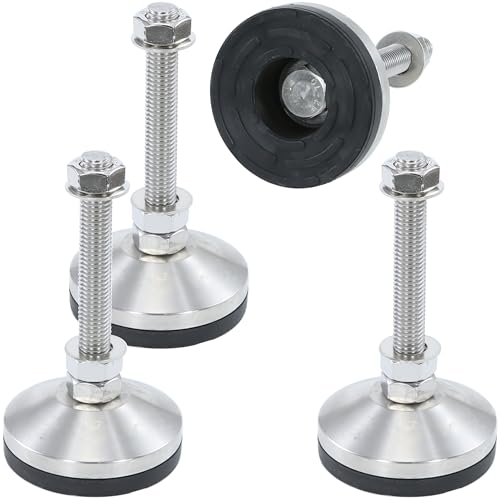 Heavy Duty 3000 lb Capacity Stainless Steel Adjustable Leveling Feet for Shelving,Machinery Devices, Workbench,Furniture,M14 Thread, 3.11inches Dia Base, Anti-Slip Nylon Pad - color: Black, size: B3.11in x M14 x H3.94in