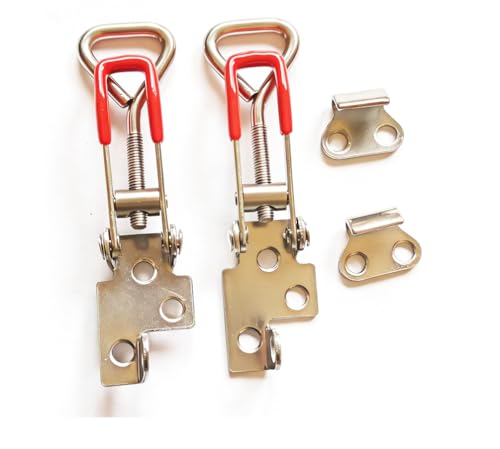 304 Stainless Steel Toggle Latch Clamps 4001, Heavy Duty Adjustable Quick Release Latches, Toolbox, Case, Cabinet, RV, Boat, Industrial Equipment (lock hole)