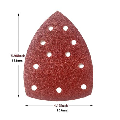 100 PCS Mouse Detail Sander Sandpaper 11 Holes, 240 Grit Hook and Loop Mouse Sanding Sheets Aluminum 0xide Mouse Sanding Pads 11 Holes Triangular Sanding Paper for Detail Mouse Sander - size: 11 Holes-240 Grit